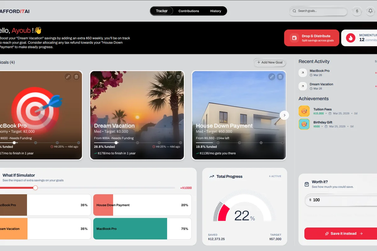 Screenshot of Affordit AI project